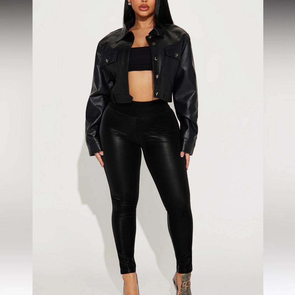 Faux leather leggings